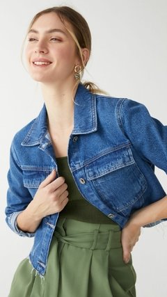 JAQUETA JEANS BARRA A FIO - Helena Gregorio  - Loja online de roupas femininas