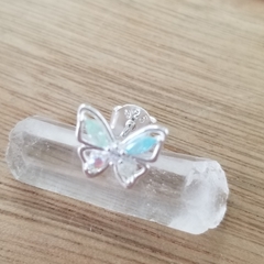 Aro Popa Mariposa 10mm Cubic Plata 925 - Pircas Joyas