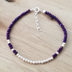 Pulsera Purple Extensible 20cm Cubic Bolitas Plata 925 - comprar online