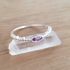 Imagen de Anillo Calvina Cubic Ovalado Lila Plata 925