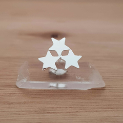 Aro Ilusión Tres Estrellas Lisas 12mm Plata 925 (por Unidad)