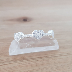 Anillo Los Enamorados Corazones Cubic Plata 925