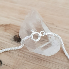 Imagen de Pulsera Tubo Diamantada Semi Rígida Plata 925 18,5cm Y 19cm