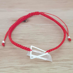 Pulsera Tobillera Triangulito Macramé Regulable Plata 925