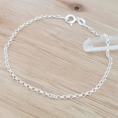 Pulsera Mini Roló Eslabón Liso Plata 925 18cm en internet