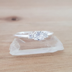 Anillo Lide Cintillo Promesa Cubic Blanco Plata 925 - comprar online