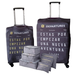 Kit De Viaje: Fundas Cubre Valijas 23Kg + Carry On + Set 6 Organizadores - Aeropuerto - comprar online