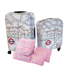 Kit De Viaje: Fundas Cubre Valijas 23Kg + Carry On + Set 6 Organizadores - Subte - comprar online