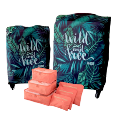 Kit De Viaje: Fundas Cubre Valijas 23Kg + Carry On + Set 6 Organizadores - Wild and Free - comprar online