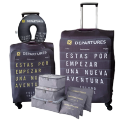 Kit De Viaje: Fundas Cubre Valijas 23Kg + Carry On + Set 6 Organizadores + Cuello - Aeropuerto - comprar online