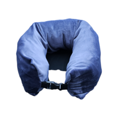 Almohada Cuello De Viaje Guarda Ropa Plush - Azul - comprar online