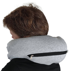 Almohada De Viaje Cuello Guarda Ropa - Gris en internet