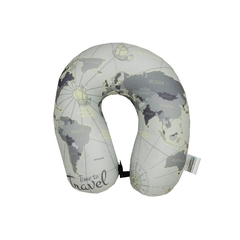 Almohada Cuello Cervical Viaje - Mapa Gris