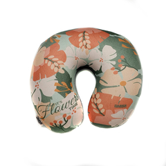 Almohada Cuello Cervical Viaje - Flores Verdes