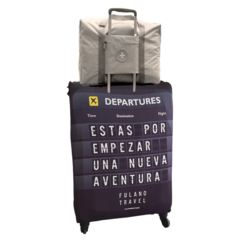 Kit De Viaje Funda Cubre Valijas Grande + Bolso Plegable - Aeropuerto