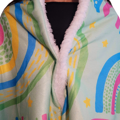 Poncho Manta Polar Con Corderito - Arco iris - tienda online