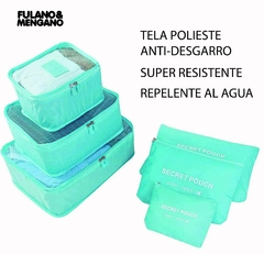 Organizador de Valija Set x6 Estuches - Turquesa