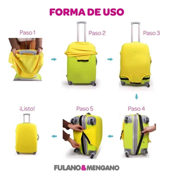 Kit Fundas Para Valija Chica Carry On De Cabina + Funda Valija Mediana de 23kg + Cuello De Viaje - Sellos - comprar online