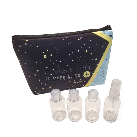Set Neceser De Viaje 4 Envases Para Rellenar Modo Avion