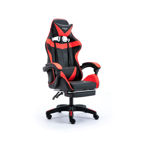 SILLA GAMER PC NEGRO/ROJO RECLINABLE