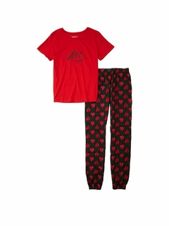 Pijama Remera Roja VS y Pantalón Negro Corazones M Victoria's Secret - comprar online