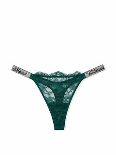 Bombacha Panty Colaless Encaje Verde Inglés Strasses S M L Victoria's Secret