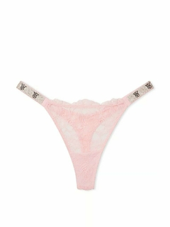 Bombacha Panty Colaless Encaje Rosa Strasses S M L Victoria's Secret