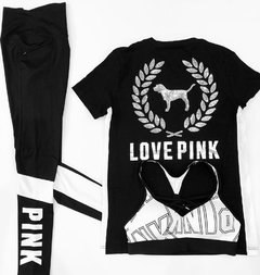 Remera Campus Negra Lentejuela Plateadas Love Pink XS/ S Pink Victoria's Secret - comprar online