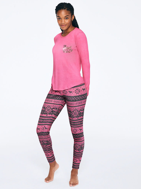 Pijama Remera Mangas Largas y Pantal n Fucsia Guardas S M PINK