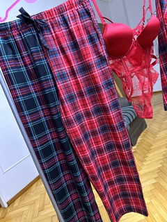 Pijama Franela Cuadrille Combinado M L Linea Signature Victoria's Secret