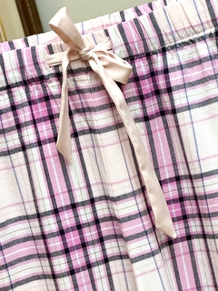Pijama Franela Rosa Cuadrille Lurex Plata S M Linea Signature Victoria's Secret