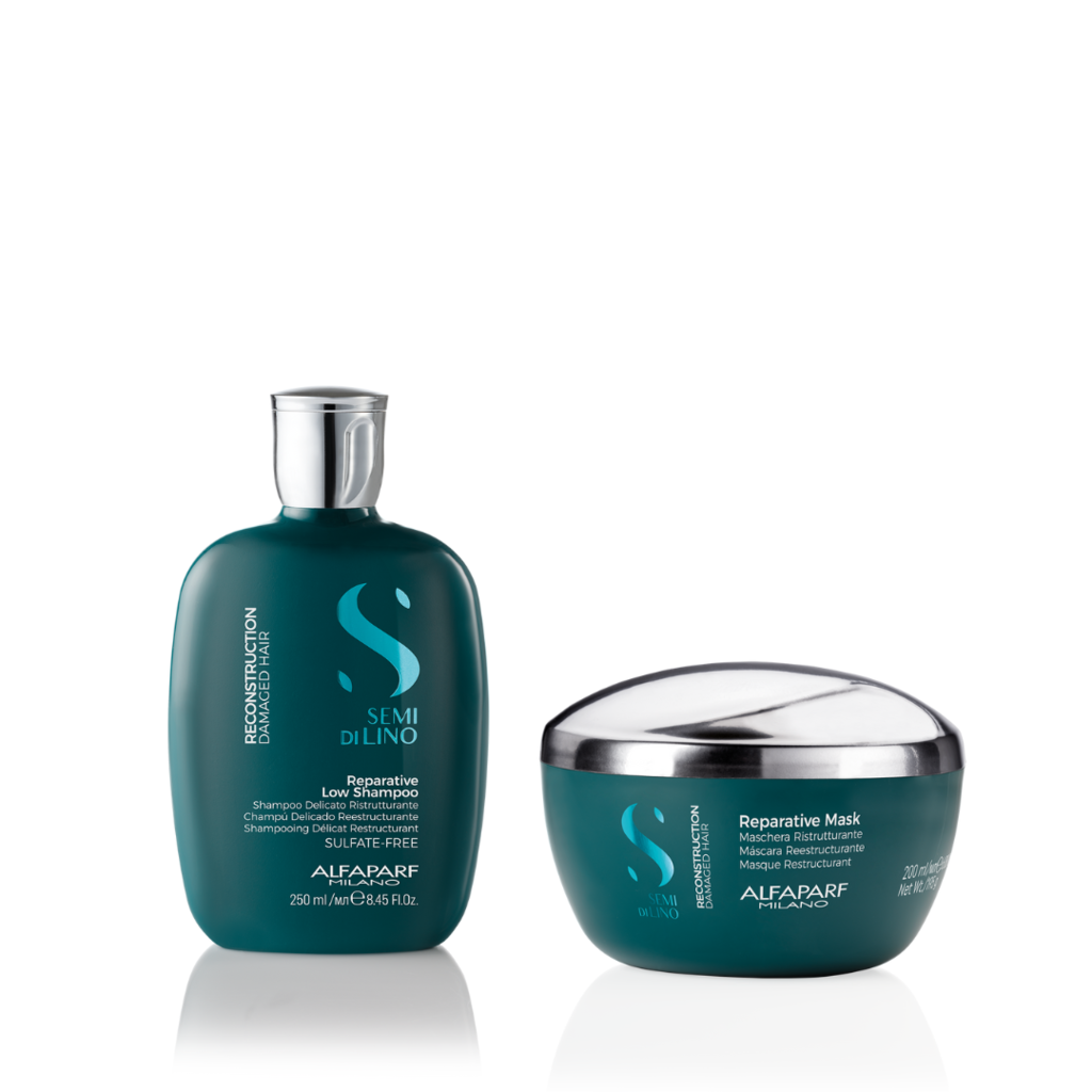 Shampoo reconstruction 250 ml + Mascara Semi di lino Reconstruction 200 ml  - Alfaparf