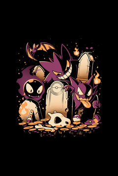 Moletom Gengar Gastly Haunter Pokémon Canguru Preto