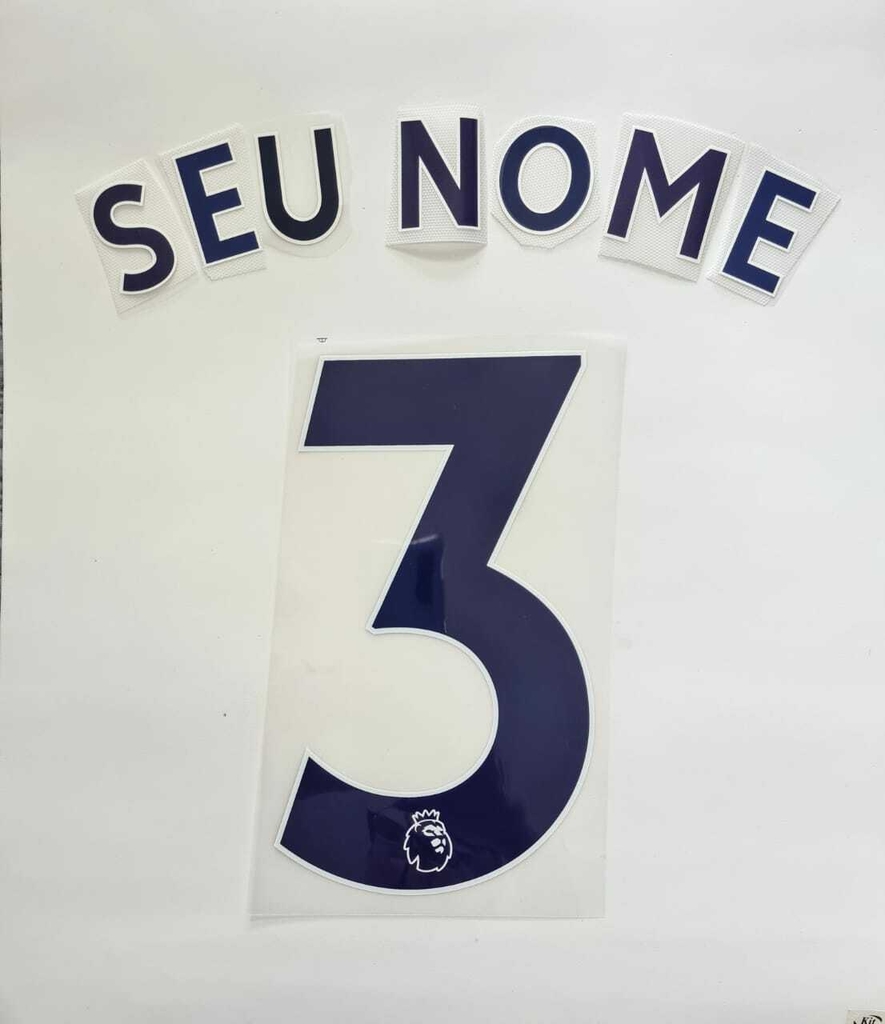 Kit Personalização Premier League Nome e Número Azul Camisa Chelsea  Tottenham Manchester City