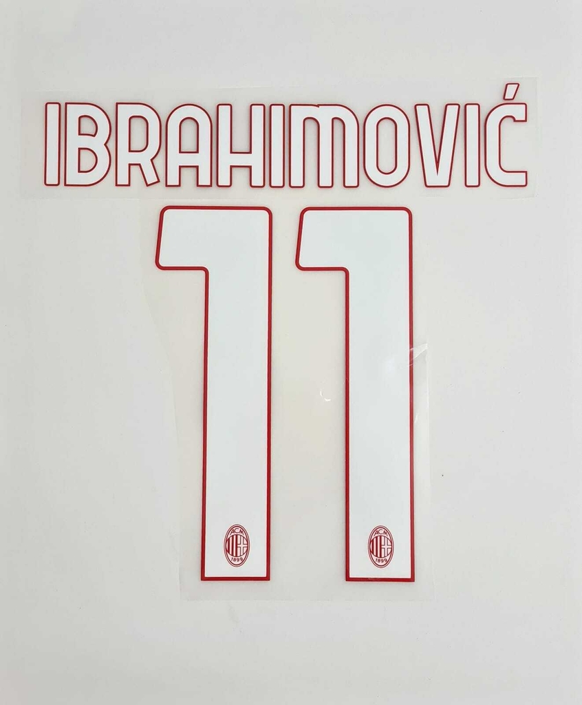 Kit Nome E Número Personalização Camisa Milan Ibrahimovic 11