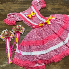 Vestido Junino Oncinha Pink - comprar online
