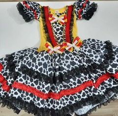 Vestido Junino Vaquinha Amarela