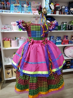 Vestido Junino xadrez luxo