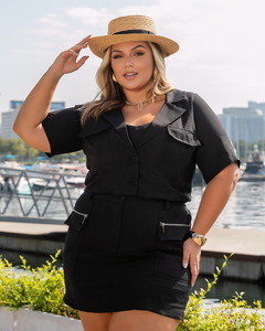 BLAZER CURTO + CROPPED VANESSA - PRETO na internet