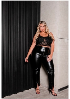 CALÇA BENGALINE RESINADO - PRETO - D' VINA PLUS SIZE