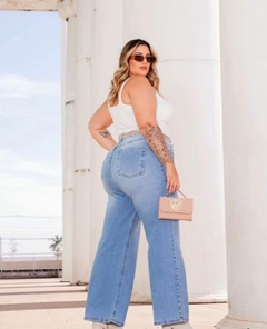 CALÇA JEANS WIDE LEG - D' VINA PLUS SIZE