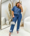 CALÇA JEANS MOM MINY - AZUL ESCURO - loja online