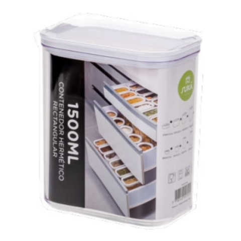 Frasco Organizador Hermetico 1500ml - 14.5x9x17cm