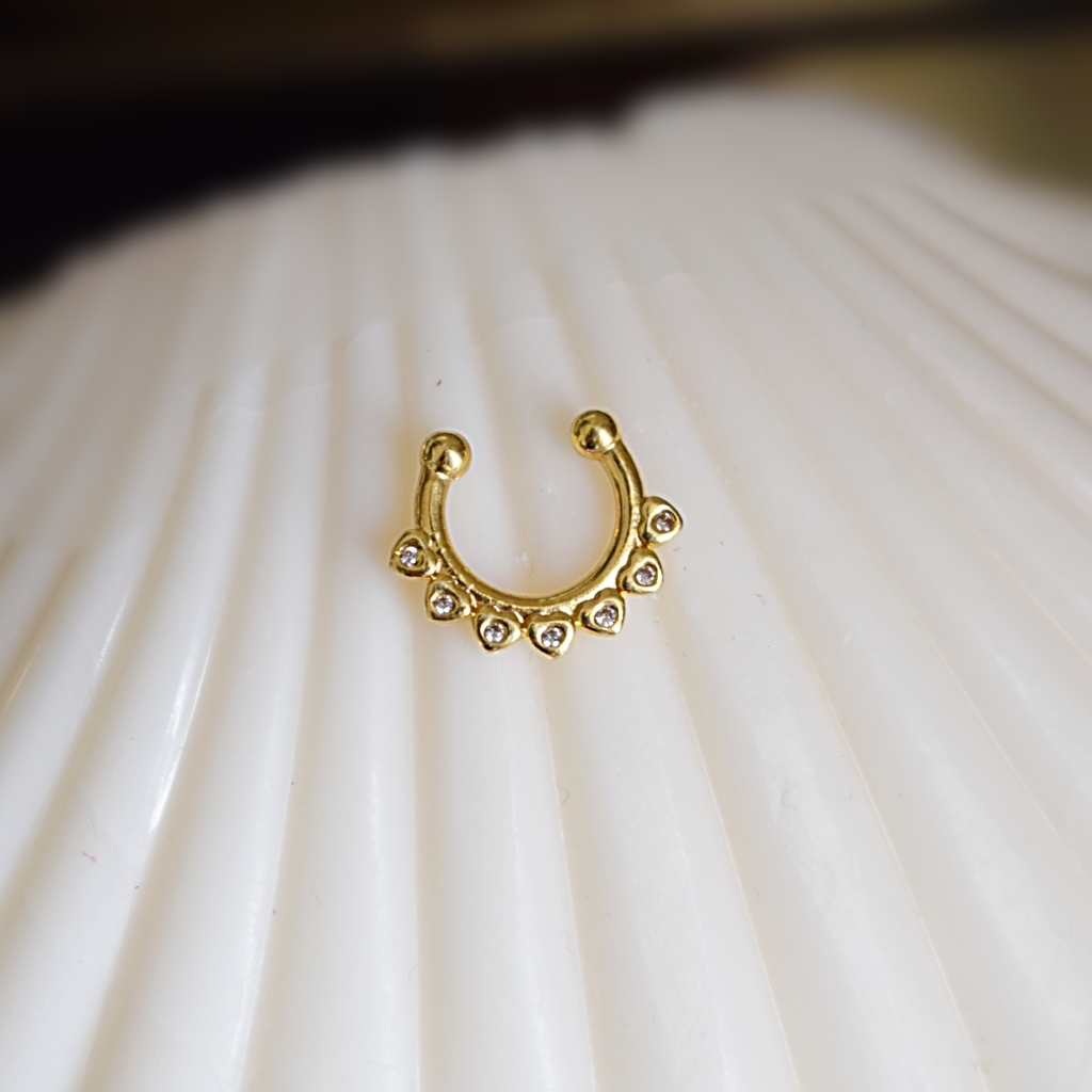 Piercing em Ouro 18k para Septo com zircônias