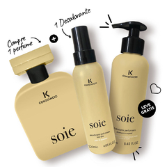 Promoção SOIE 3X2 - Na compra de 1 Deo Colonia Soie 100ml + 1 desodorante perfumado body spray 120ml GANHE 1 Creme Hidratante 250ml