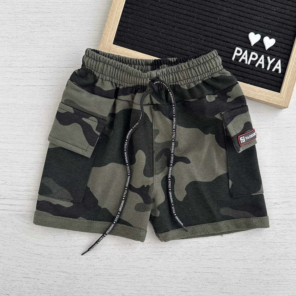 Short Camuflado Verde de Algodon Rustico