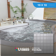 10x10 m2 - Blanca Brillante Piscina / Pileta - Revestimiento / Cerámica