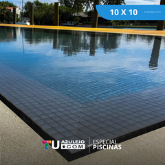 10x10 m2 - Negro Brillante Piscina / Pileta - Revestimiento / Cerámica