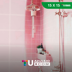 Azulejo de Color Rosa Viejo Pared 15x15 m2