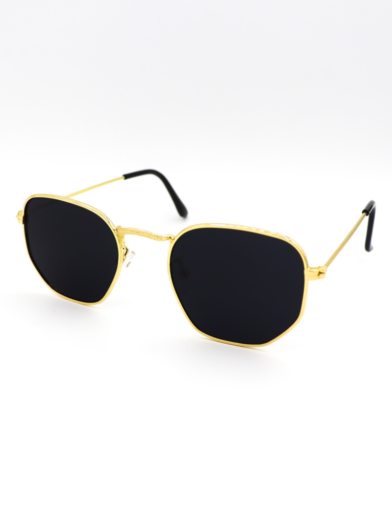 Óculos de Sol Hexagonal Preto e Dourado - Cacife Brand